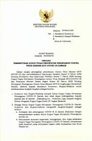 Surat masih dianggap media paling efektif sekaligus resmi yang masih banyak perbedaannya jika surat dinas biasanya bisa digunakan untuk beberapa kepentingan dan surat tugas hanya untuk tugas tersebut. Surat Edaran Mendagri Ri Nomor 440 2622 Sj Tahun 2020 Tentang Pembentukan Gugus Tugas Percepatan Penanganan Corona Covid 19 Daerah