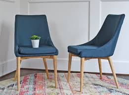 Teal upholstered dining chair teal fabric seat and iron tube kitchen. Upholstered Modern Dining Room Chairs Mid Century Dining Table Chairs Teal Blue Fabric Set Of 2 Edloe Finch Buy Online In Brunei At Brunei Desertcart Com Productid 50515002