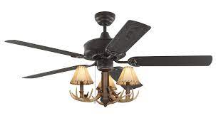 Outdoor shop | now trending. 52 Bronze Rustic Ceiling Fan 3 Light Antler Outdoor