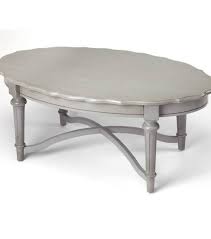 Louella modern classic distressed brushed nickel white marble square coffee table. Grey Traditional Oval Scalloped Edge Coffee Table
