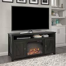 Ameriwood home fireplace tv stand for tvs up to 70, white. Amazon Com Ameriwood Home Farmington Electric Fireplace Console 60 Black Oak Tv Stand Furniture Decor
