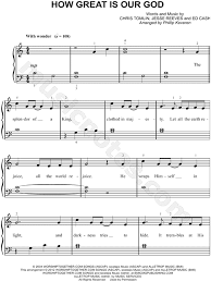 Chris Tomlin How Great Is Our God Sheet Music Easy Piano In C Major Download Print Sku Mn0109905