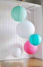 Robin Egg Teal Pink And White Paper Lantern Mobile Etsy White Paper Lanterns Paper Lanterns Teal And Pink