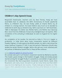 Long speech on children's day for teachers 500 words in english good morning to our respected principal and all our respected teachers. Children S Day Speech Free Essay Example