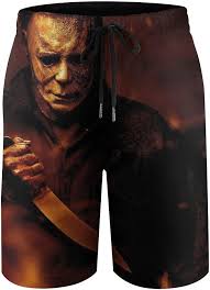 Amazon.com: Men's Printed Beach Halloween Michael Myers Shorts S :  Clothing, Shoes & Jewelry