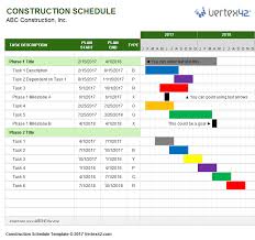 Download A Free Construction Schedule Template From Vertex42