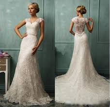 Wedding Dresses Under 200 2016 Vintage Wedding Dull Lace V Neck Short Capped Sleev Lace Wedding Dress Vintage Wedding Dresses Beaded Wedding Dress Cap Sleeves