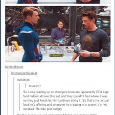 Robert Downey Jr On The Set Of Avengers Eating His Blueberries