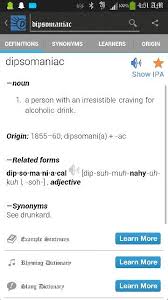Dipsomaniac Definition Adjectives Nouns Definitions