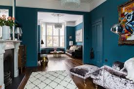 Turquoise Wall Paint With Decorative Window Film Living Room Contemporary A Turquoise Walls Living Room Victorian Terrace Interior Dark Wood Floors Living Room