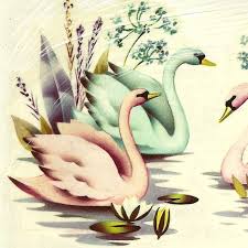 Vintage Swan Decals Meyercord Bird Art Watercolor Paintings Of Animals Art