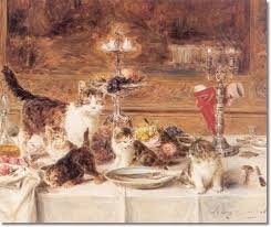 Cats And Kittens Up To Mischief At The Dinner Table With Images Cat Art Art Global Gallery