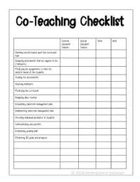 Co Teaching Checklist By Adventures In Inclusion Teachers Pay Teachers Co Teaching Professional Development For Teachers Teaching