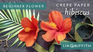 Make our crepe paper hibiscus for some island flavor! How To Make A Crepe Paper Hibiscus Bloom Tropical Garden Starter Flower Youtube