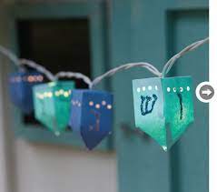 Make A Beautiful Dreidel Garland Style At Home Hanukkah Crafts Chanukah Decor Hanukkah Decorations