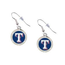 Texas Rangers Round Crystal Earrings – Pierced – Final Touch Gifts