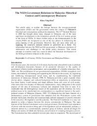 Strategy to promote and accelerate development of the sector, of which by the year. Pdf The Ngo Government Relations In Malaysia Historical Context And Contemporary Discourse Ying Hooi Khoo Academia Edu