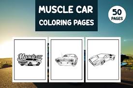 There's nothing like the freedom of the open road. American Muscle Cars Coloring Pages Grafico Por Different Design Creative Fabrica
