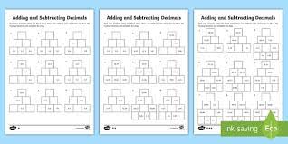Calculate the difference in their height. Adding And Subtracting Decimals Worksheet Activity
