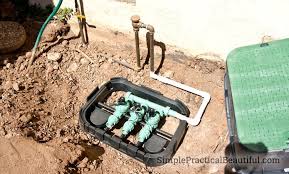 How To Install Irrigation Valves Part 1 Of The Sprinkler System Simple Practical Beautiful Irrigation Valve Irrigation System Diy Sprinkler System Design