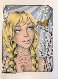 WIP from Fairies (greyscale) by Alena Lazareva. Using prismacolor pencils,  artist choice pencils, blending solution and gel pen.