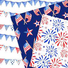 4th Of July Digital Paper Pack Usa Flag Seamless Patterns Etsy Digital Paper Digital Scrapbook Paper Digital Paper Pack