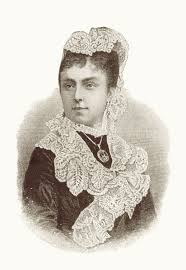 Grabado De Epoca Con Mantilla Reina Maria Las Mercedes Borbon