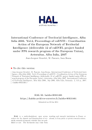 1,797 likes · 216 talking about this. Pdf International Conference Of Territorial Intelligence Alba Iulia 2006 Vol 2 Proceedings Of Caenti Coordination Action Of The European Network Of Territorial Intelligence Deliverable 12 Of Caenti Project Funded Under Fp6 Research