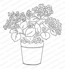 I cut all the images out using the matching dies and then trimmed off any white borders left using my. Impression Obsession Cling Mounted Rubber Stamp By Alesa Baker Potted Hydrangea