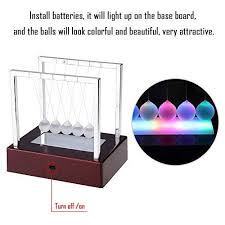 1.5 blinky green rubber bounce ball, impact activated led. Led Light Up Newton Cradle Balance Balls Newton Swing Glass Ball Scien Toyscentral Europe