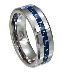 Tungsten Wedding Ring W Blue Carbon Fiber Inlay 8mm Promise Band Tungsten Mens Rings Mens Rings Fashion Rings For Men
