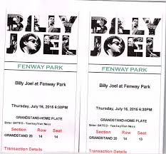 See Billy Joel At Fenway Park Thursday July 16th
