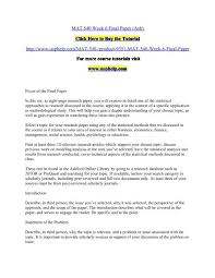 The article is devoted to the problem of. Mat 540 Week 6 Final Paper