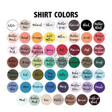 Bella Canvas 3001c Shirt Color Chart Instant Download