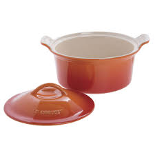 Offer available at www.lecreuset.com and in le creuset signature stores while supplies last; Le Creuset 3 Qt Round Flame Orange Stoneware Casserole Dish With Lid 11 Dia X 6 1 4 H