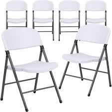 Flash Furniture 6 Pk Hercules Series 330 Lb Capacity White Plastic Folding Chair With Charcoal Fram Plastic Folding Chairs Folding Chair Metal Folding Chairs