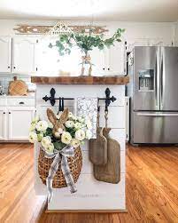 Happy Sunday I Added A Bunny Or Two On The Side Of My Kitchen Island Can You Spot Farmhouse Kitchen Decor Kitchen Decor Apartment Country Kitchen Decor