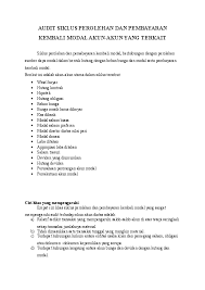 1 audit terhadap siklus pengeluaran: Contoh Kasus Audit Siklus Akuisisi Dan Pembayaran Surat Terbaru 2020