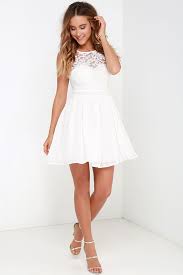Truth And Fiction Ivory Lace Skater Dress Promotion Dresses Lace Skater Dress Dresses