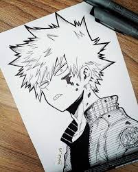 Follow Me Sharlock Arts For More Drawings Hi Guys To Be Honest I Don T Like Bakugou So Much Because His So Angry Anime Boy Sketch Anime Sketch Sketches