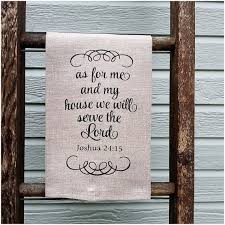 Buy this amazing set today! Bible Verse Tea Towels As For Me And My House Tea Towels Embroidery Kitchen Towels Flour Sack Crafts