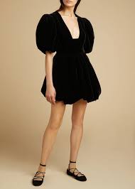 The Leona Dress In Black Velvet Khaite In 2020 Velvet Dress Short Elegant Dresses For Women Velvet Dress Long