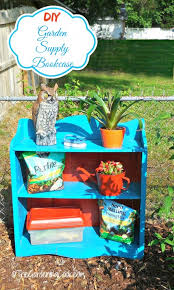 Stacked wooden shelves herb garden. Diy Old Bookcase Garden Make Over