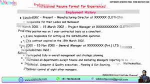 Get proven advice for writing better resumes and landing more job interviews. Resume Professional Resume Format For Experienced Sample Resume Resume Templates Youtube