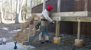 The minimum stair handrail height for ontario homes is 34 inches. Tips For Mounting Deck Stairs Fine Homebuilding