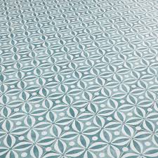 Our cement hexagon and durable; Cement Tile Effect Cushioned Vinyl Flooring Zircon Teal