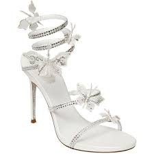 Beautiful Black And White High Heels Rene Caovilla 105mm Butterfly Swarovski Satin Sandals Swarovski Crystal Shoes Butterfly Shoes Crystal Sandals