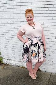 Trend Spotlight With Yours Clothing Oriental Fantasy I Review This Pink Scalloped Tee And Printed Skater Skirt P Plus Size Outfits Outfits Fashion Outfits