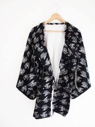 Black And White Kimono Jacket Wool Michiyuki Kimono Kimono Jacket Kimono Coat Black And White Ikat Wool Kimono Jacket Kimono Coat Jackets