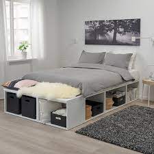 platsa 小型雙人床框 白色 附床底板條底座 收納空間 ikea 線上購物 ikea bed frames bed frame with storage ikea bed
